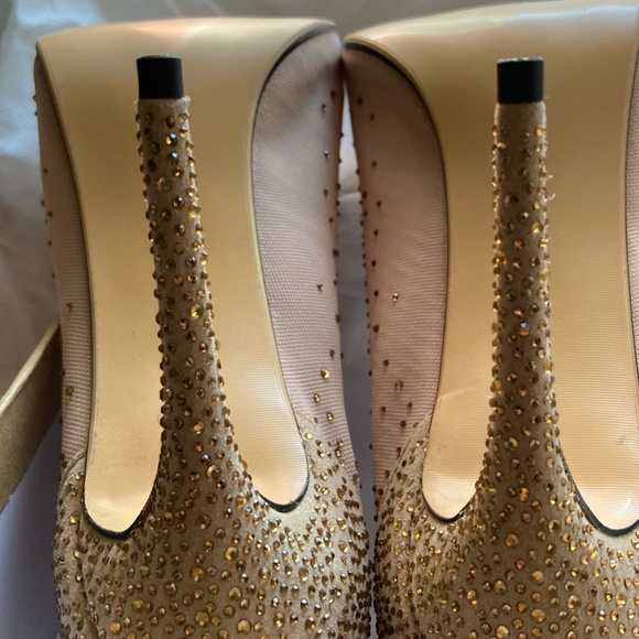 Rose Gold peep toe stiletto sz42 9.5/10US - Picture 8 of 10